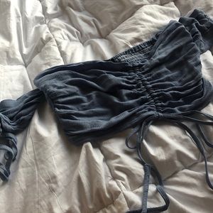 blue boho-style shein crop top